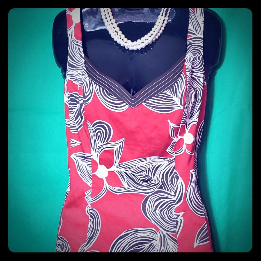 Nine West Sleeveless Summer Cocktail Dress Midi
